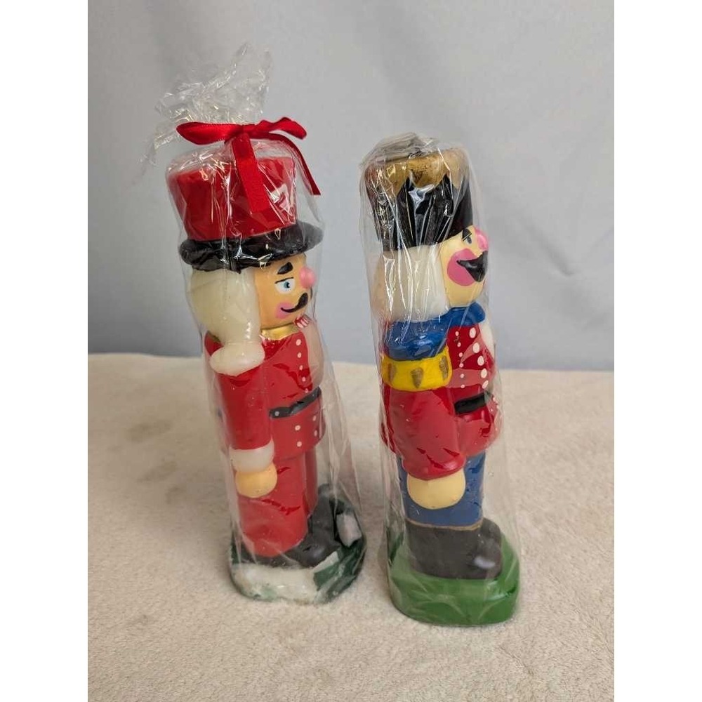 Vintage Nutcracker Candles Set 2 Christmas Soldier Figural Decorative Collectibl - Picture 2 of 11